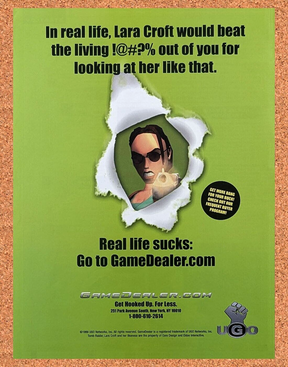 Tomb Raider PC Original 1999 Ad Authentic Game Dealer Trade Video Game Promo