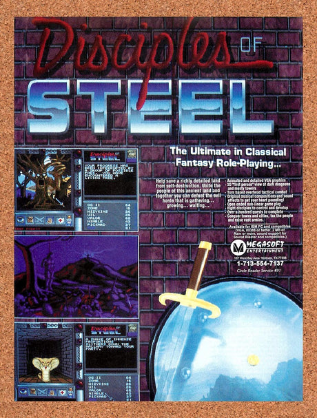 1994 Disciples Of Steel MS-DOS Original Advertisement / Retro Promo v1