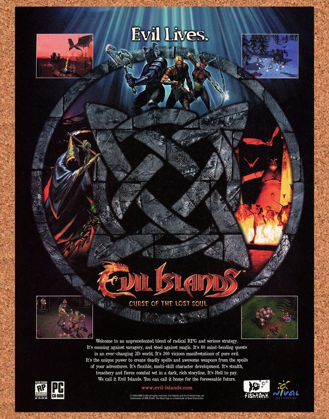 Evil Islands PC Original 2001 Ad Authentic Strategy RPG Video Game Promo