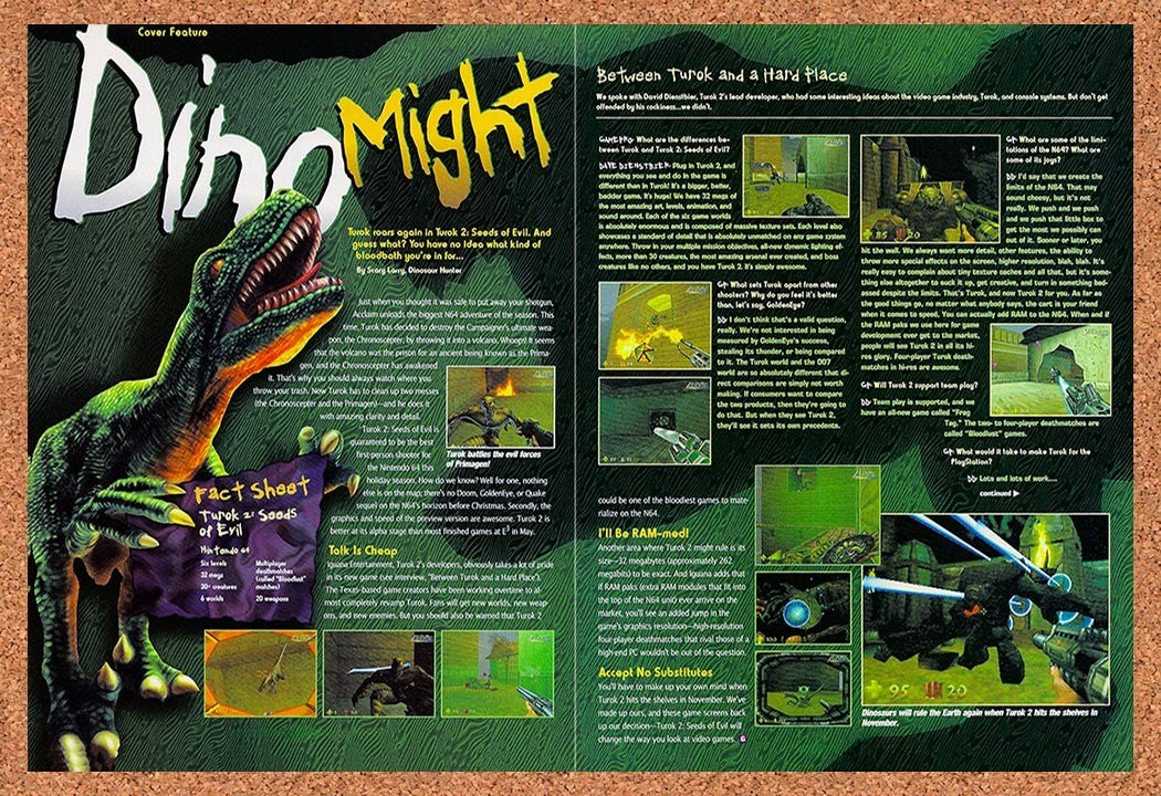 1998 Turok 2 Seeds Of Evil N64 Original Advertisement / Retro Promo vr1