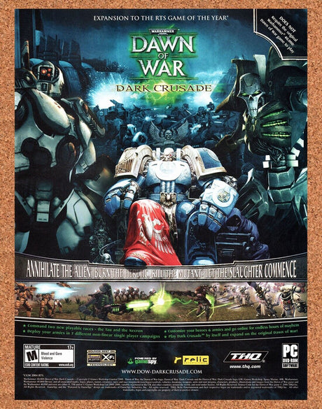 Warhammer Dawn Of War Dark Crusade PC Original 2006 Vintage Ad - Game Art Promo