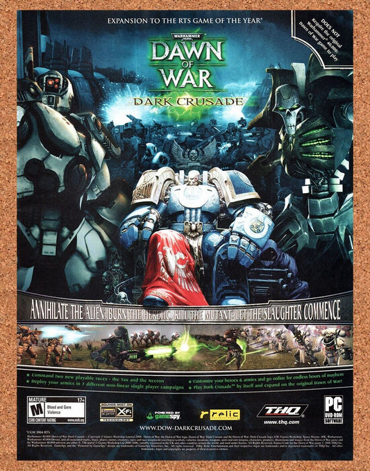 Warhammer Dawn Of War Dark Crusade PC Original 2005 Vintage Ad - Game Art Promo