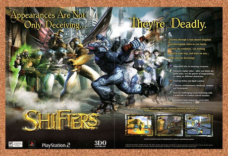 2001 Shifters PS2 Original Advertisement / Retro Wall Art v1
