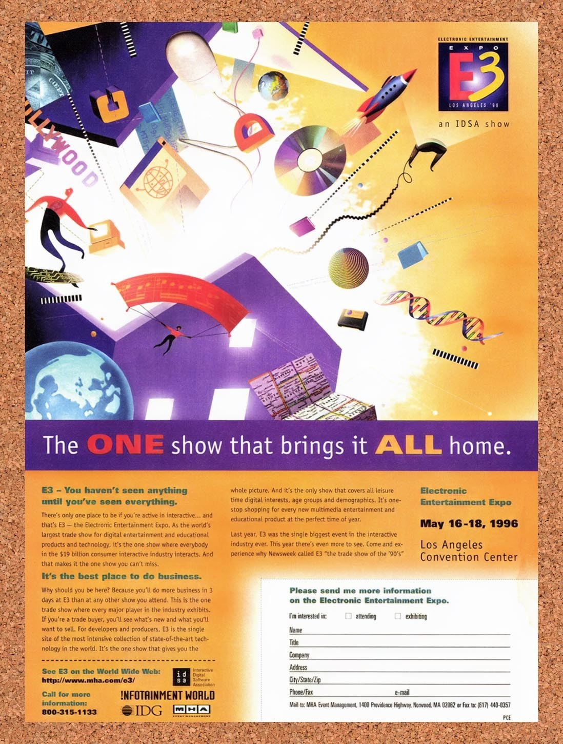 1996 E3 Expo Los Angeles Original Advertisement / Retro Promo v11