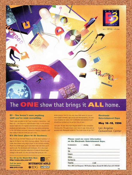 1996 E3 Expo Los Angeles Original Advertisement / Retro Promo v11