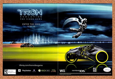 2010 Tron Evolution Xbox 360 Original Advertisement / Retro Wall Art v1