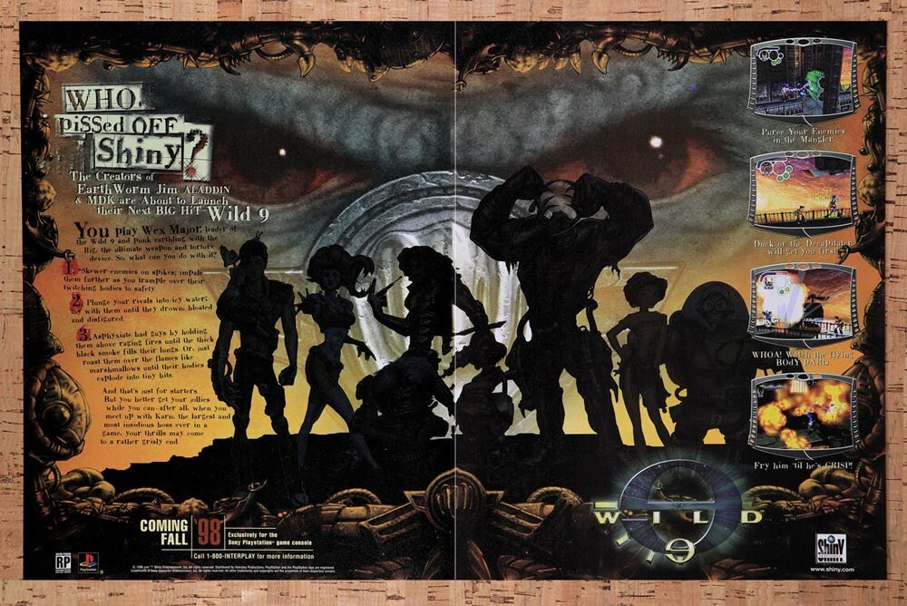 1998 Wild 9 PS1 Original Advertisement / Retro Wall Art v2
