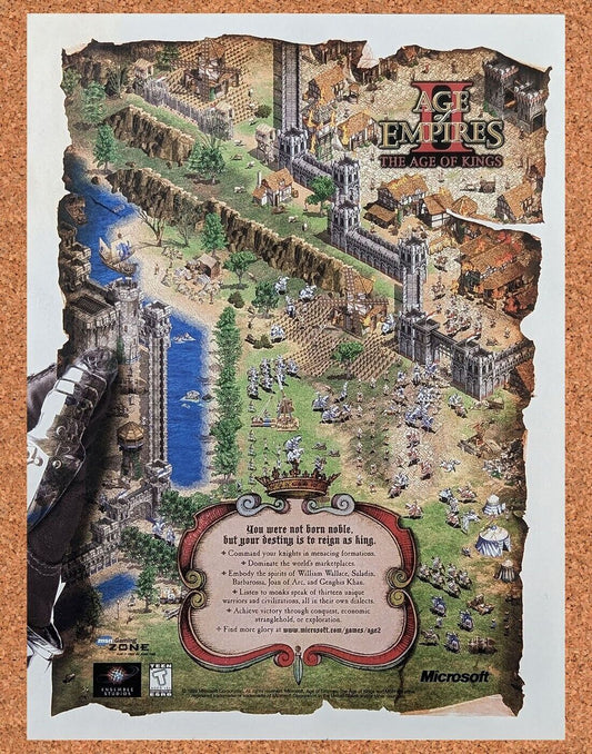 Age Of Empires II Age Of Kings PC Original 2001 Ad Authentic Video Game Promo