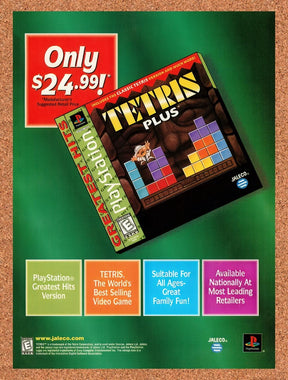 1999 Tetris Plus PS1 Original Advertisement / Retro Promo v1
