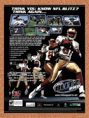 2003 NFL Blitz Pro PS2 Original Advertisement / Retro Promo v1