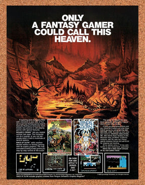 Wizard's Crown Rings Of Zilfin Apple-II Original 1986 Vintage Ad - Art Promo