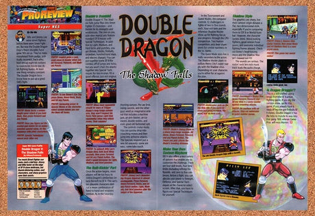 1994 Double Dragon V The Shadow Falls SNES Original Ad / Retro Wall Art v3