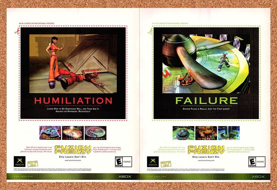 Fuzion Frenzy Xbox Original 2003 Print Ad Authentic Video Game Promo Wall Art
