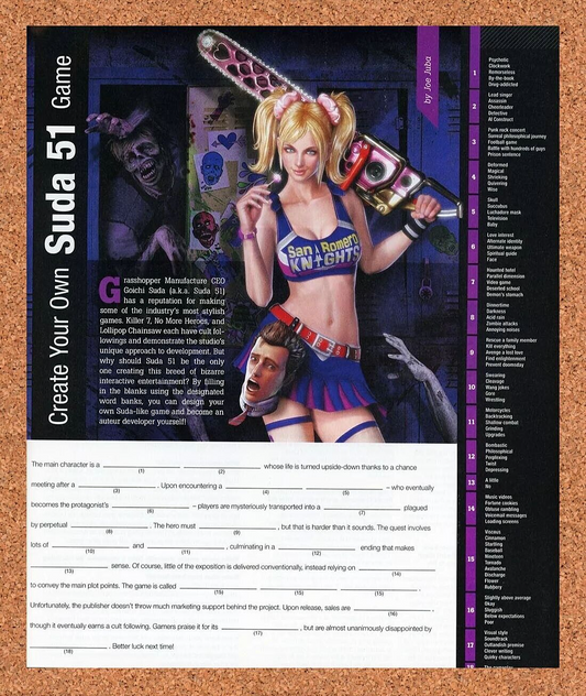 Lollipop Chainsaw PS3 Sweepstakes Original 2012 Ad Authentic Video Game Promo