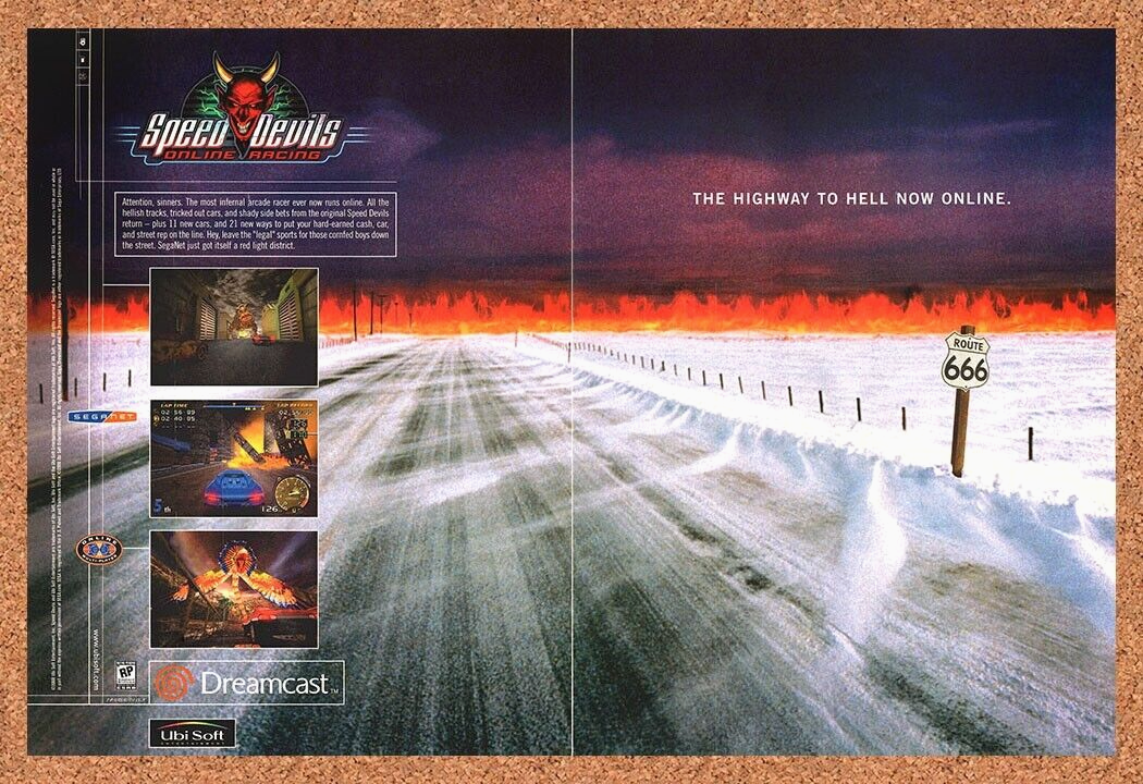 Speed Devils Online Racing Dreamcast Original 2003 Ad Authentic Video Game Promo