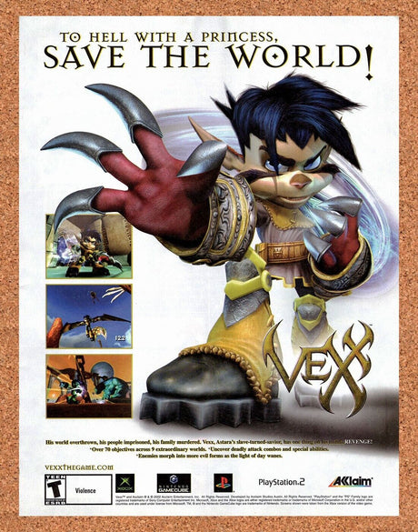 Vexx GameCube Original 2003 Vintage Ad - Video Game Art Promo