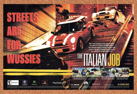 The Italian Job PS2 Original 2003 Vintage Ad - Movie Video Game Promo