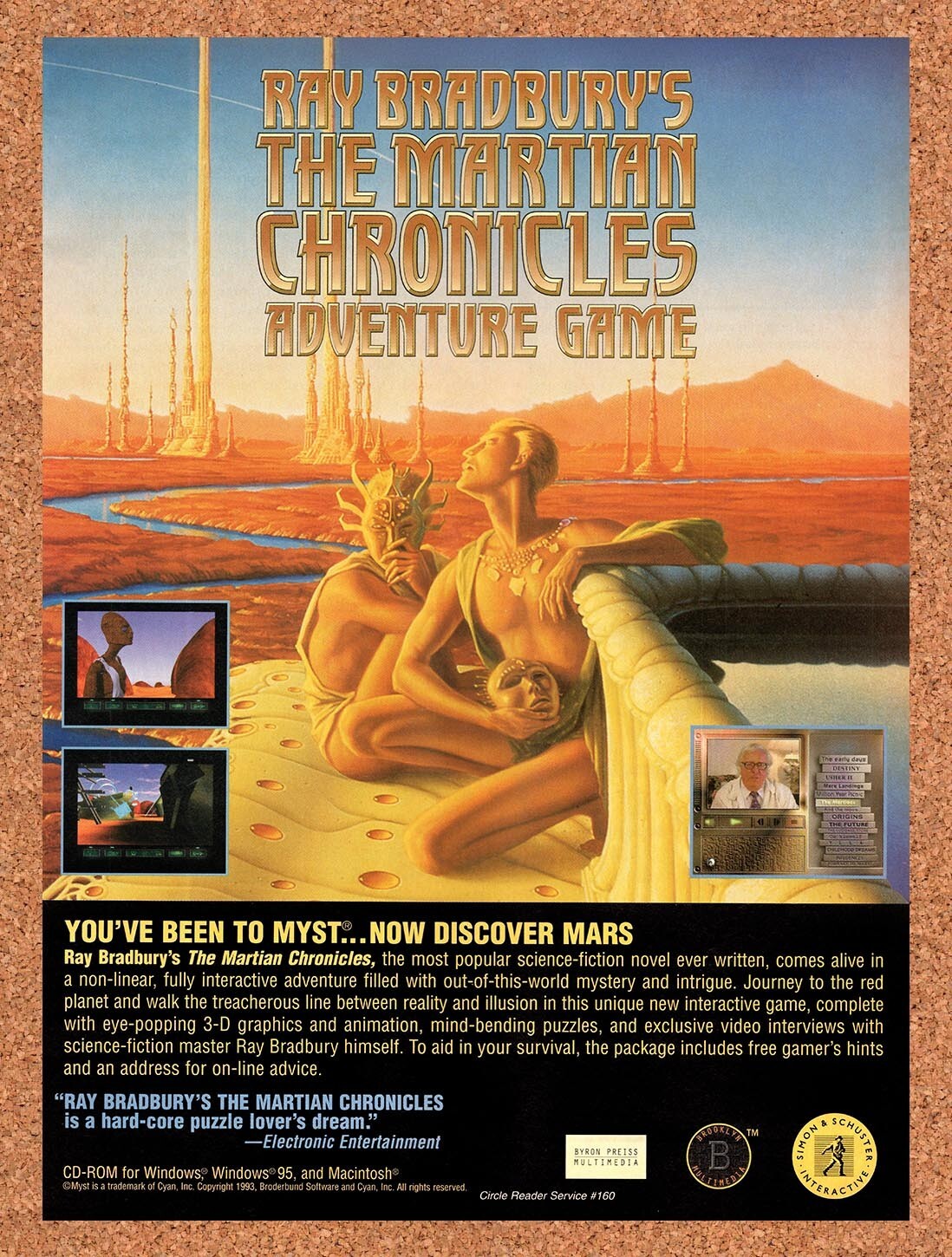 1995 Ray Bradburys The Martian Chronicles Adventure Game PC Original Ad v1