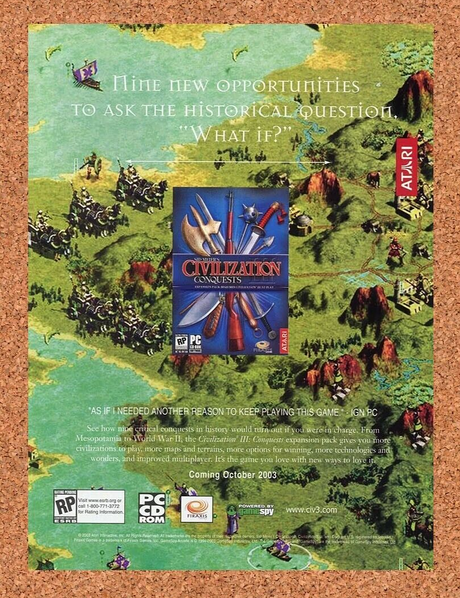 Civilization Conquests PC Original 2005 Ad Authentic Atari RTS Video Game Promo