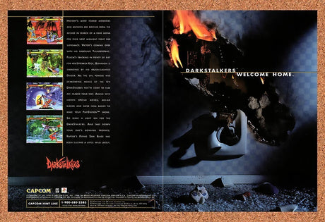 1996 Darkstalkers PS1 Original Advertisement / Retro Wall Art v2