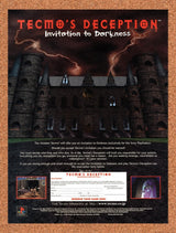 1996 Tecmos Deception Invitation To Darkness PS1 Original Ad / Promo v1