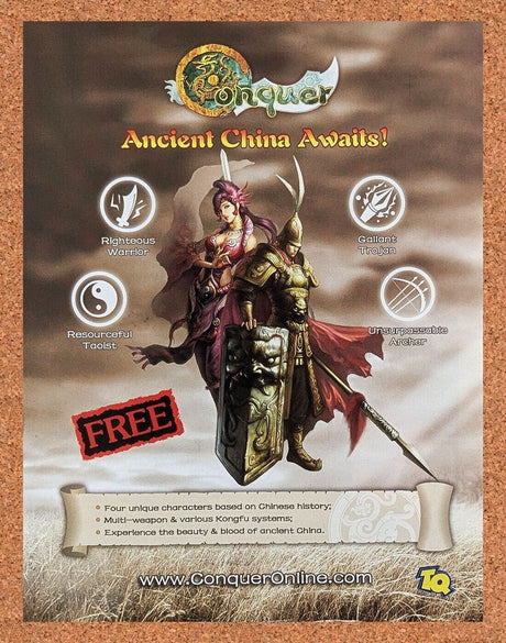 Conquer PC Original 2007 Ad Authentic Historic RTS TQ Strategy Video Game Promo
