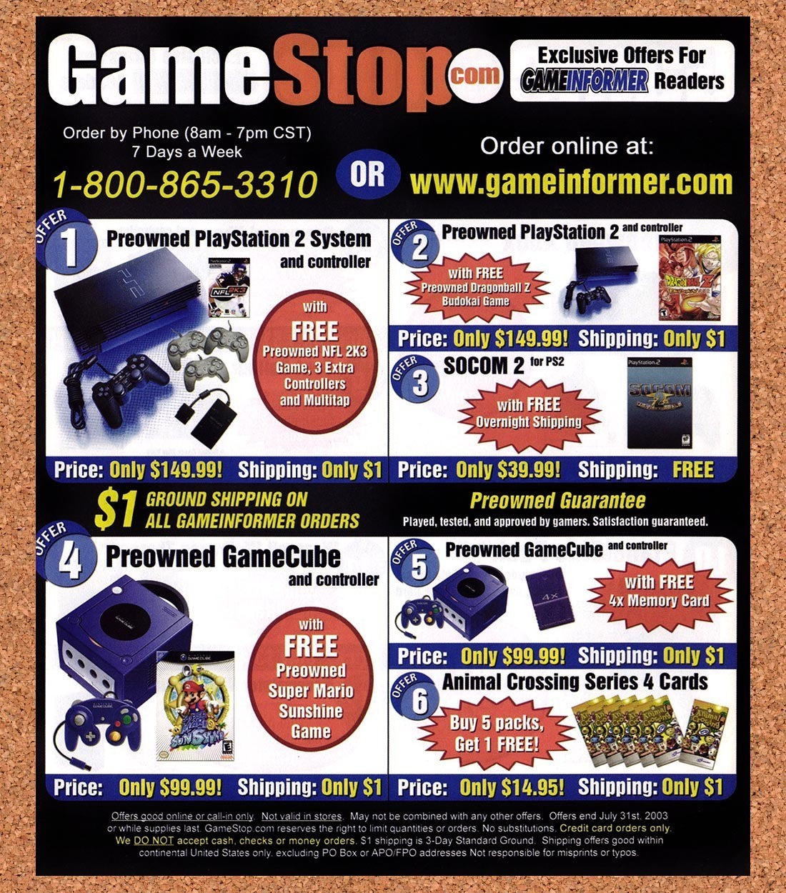 2003 GameStop Pre-Owned Consoles Original Advertisement / Retro Promo v6