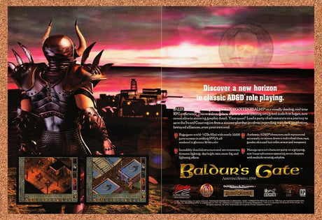1998 Baldur's Gate PC Original Advertisement / Retro Promo v4
