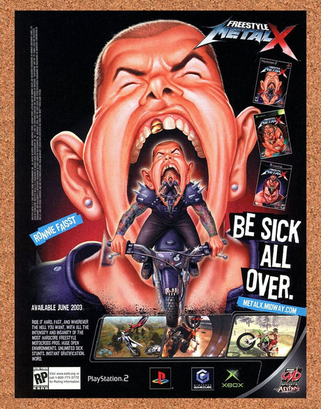 Freestyle Metal X Xbox Original 2003 Ad Authentic Funny Video Game Art Promo