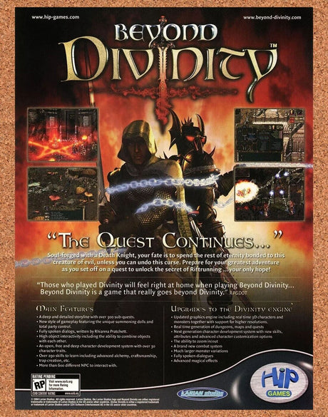 Beyond Divinity PC Original 2006 Ad Authentic Fantasy RPG Video Game Promo