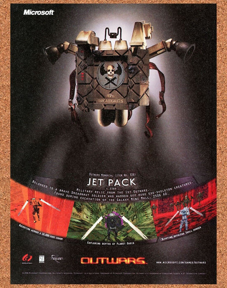 Outwars PC Original 2000 Print Ad Authentic SciFi Video Game Wall Art Promo
