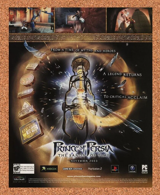 Prince Of Persia Sands Of Time Xbox Original 2004 Ad Authentic Video Game Promo