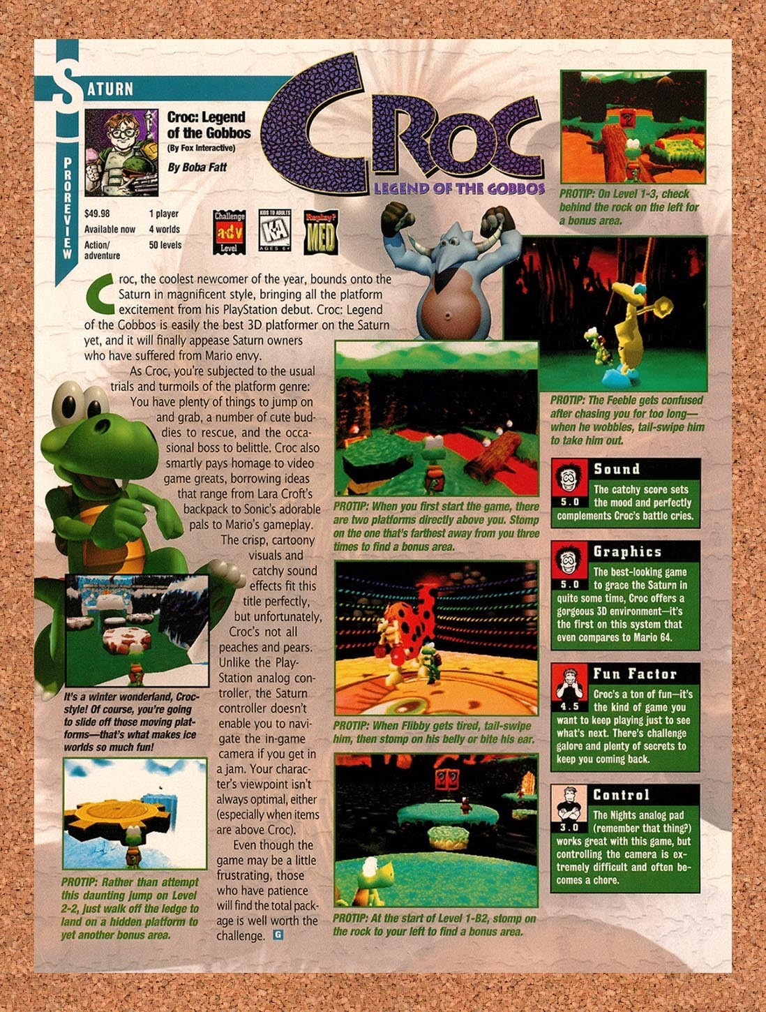 1998 Croc Legend Of The Gobbos Saturn Original Advertisement / Retro Promo vr1