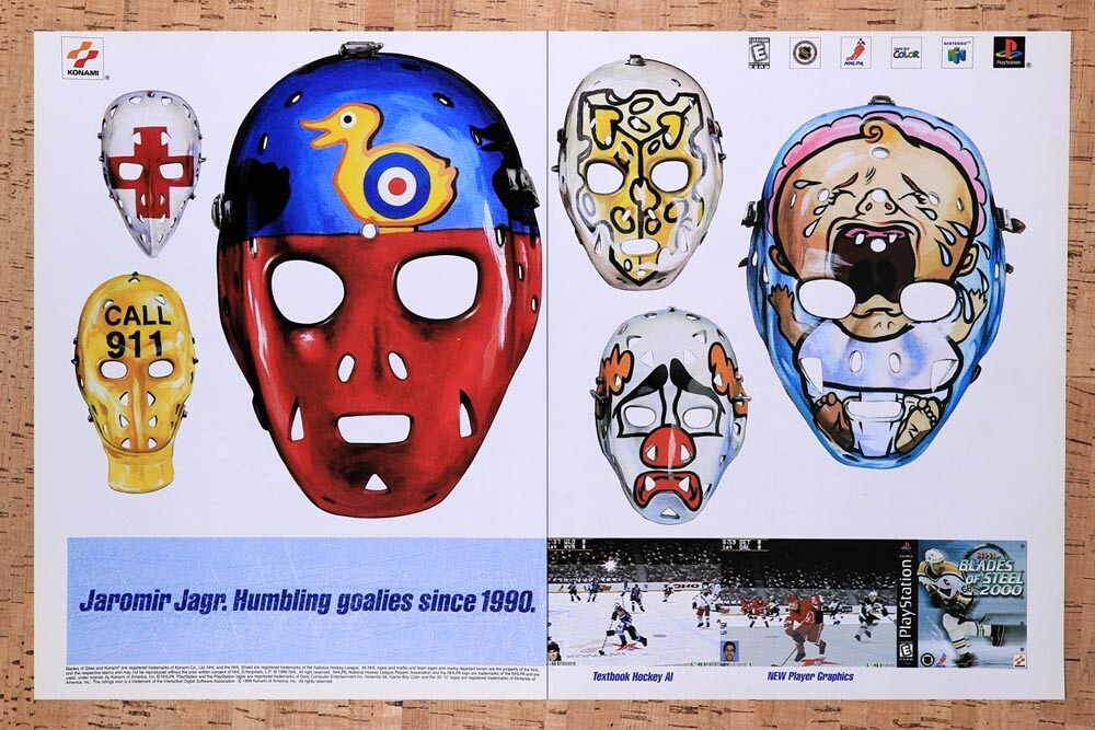 2000 NHL Blades Of Steel 2001 PS1 Original Advertisement / Retro Wall Art v1