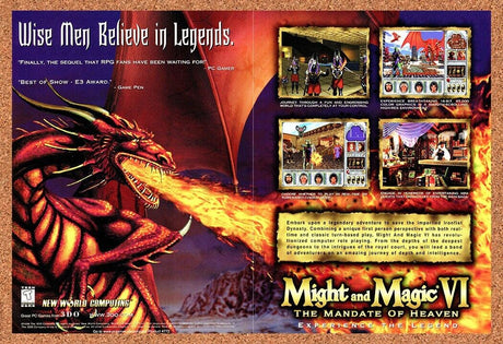 Might And Magic VI Mandate Of Heaven PC v2 Original 2000 Ad Authentic Game Promo