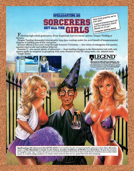 Spellcasting 101 Sorcerers Get All The Girls PC Original 1991 Vintage Ad