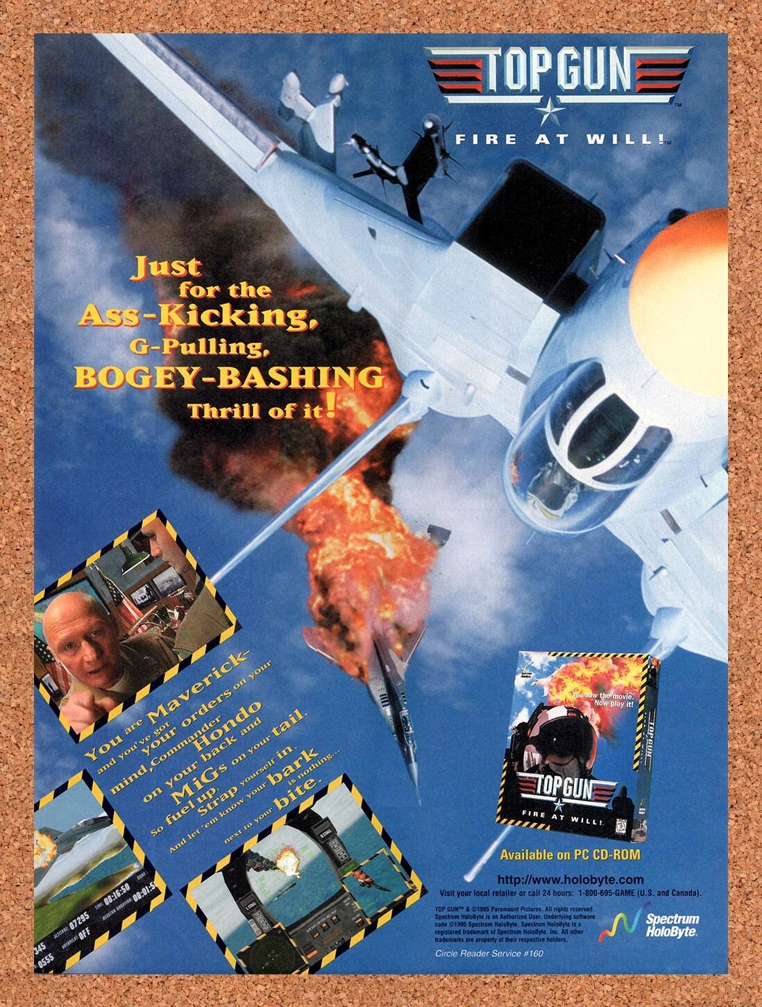 1996 Top Gun Fire At Will PC Original Advertisement / Retro Wall Art v1