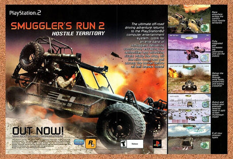 Smuggler's Run 2 Hostile Territory PS2 Original 2002 Vintage Ad - Game Promo