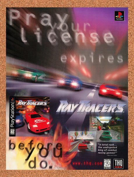 1998 Ray Tracers PS1 Original Advertisement / Retro Wall Art v1