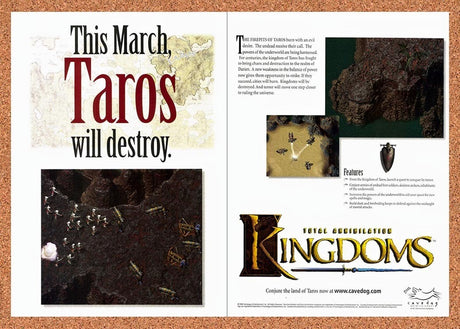 1999 Total Annihilation Kingdoms Taros Original Advertisement / Retro Promo vc4