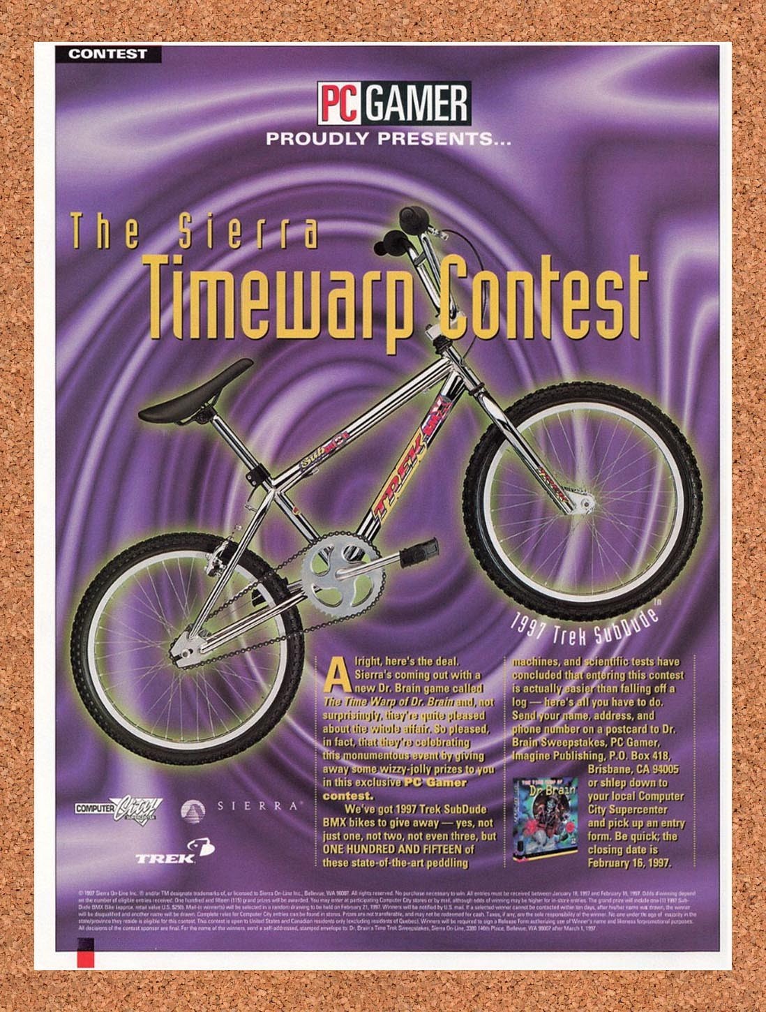 1997 Time Warp Of Dr Brain Sierra Contest Original Advertisement / Promo v1