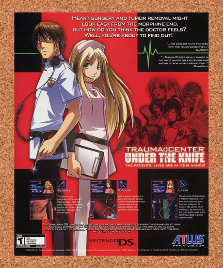Trauma Center DS Under the Knife Original 2006 Ad Authentic Nintendo Promo