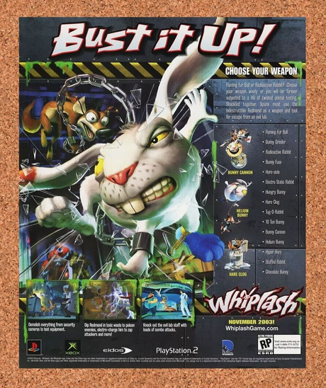 Whiplash PS2 Original 2005 Ad Authentic Obscure Eidos Video Game Promo v1