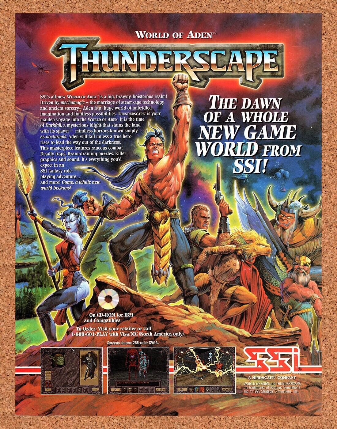 Thunderscape PC Original 1995 Vintage Ad - SSI Video Game Promo