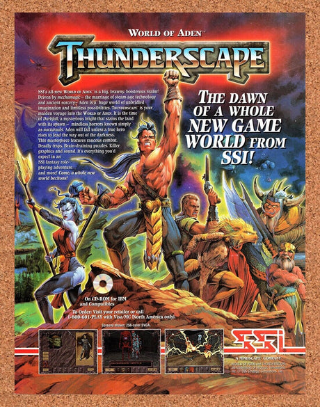 Thunderscape PC Original 1995 Vintage Ad - SSI Video Game Promo