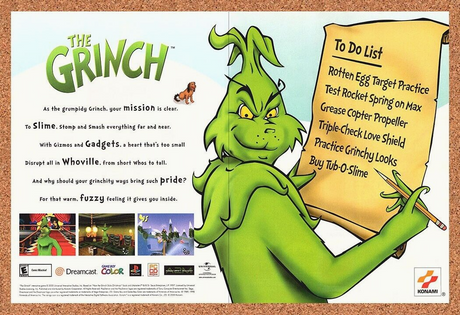 The Grinch PS1 Original 2001 Print Ad Authentic Konami Video Game Promo Wall Art