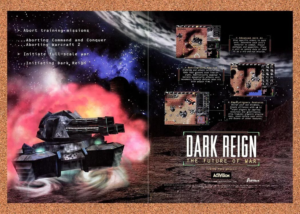 1996 Dark Reign The Future Of War PC Original Advertisement / Retro Promo v3