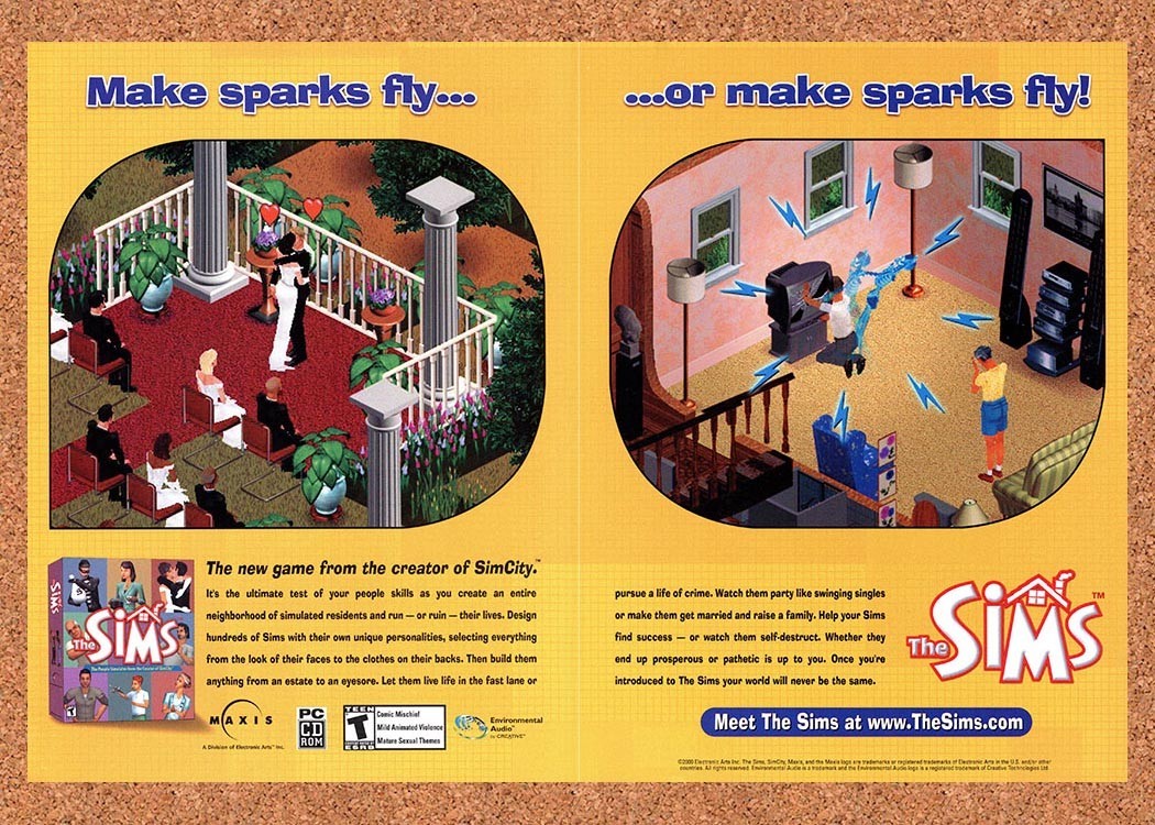 2000 Sims PC Original Advertisement / Retro Promo v3