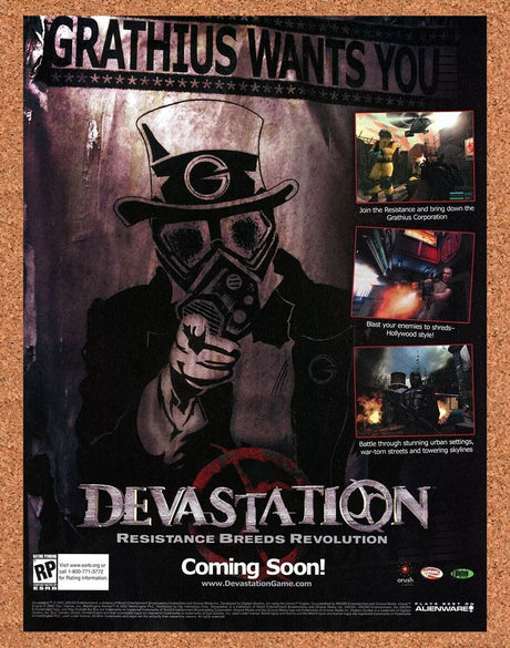 Devastation PC Original 2005 Ad Authentic Windows Video Game Release Promo v2