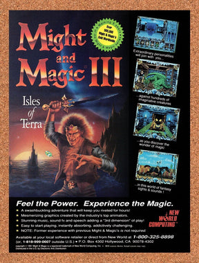 1992 Might And Magic 3 Isles Of Terra IBM Original Ad / Retro Wall Art v1